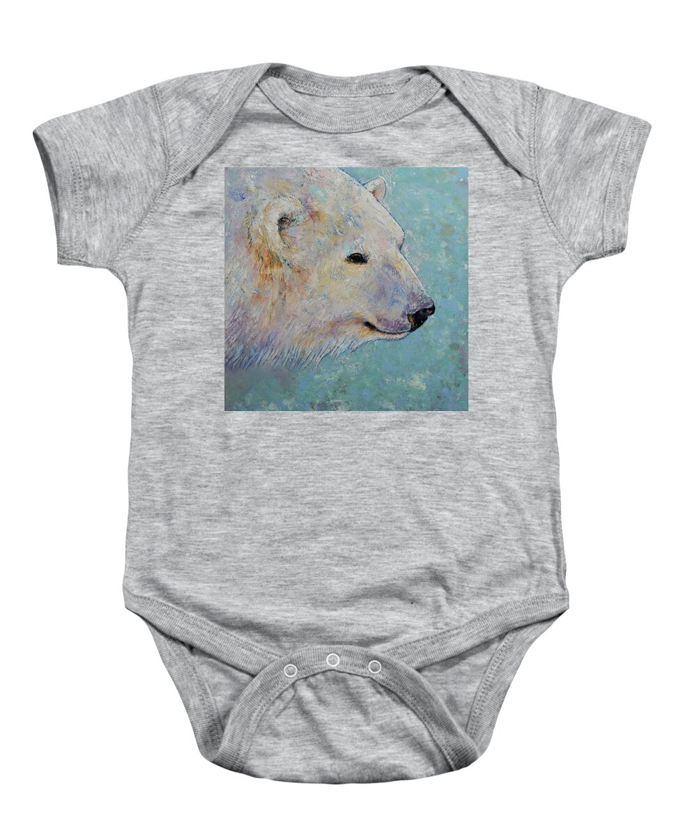 Polar Baby Onesie featuring the painting Polar Bear by Michael Creese