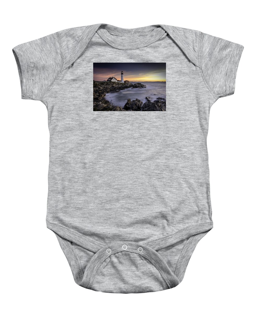 2015 Baby Onesie featuring the photograph Portland Head Light by Fred LeBlanc