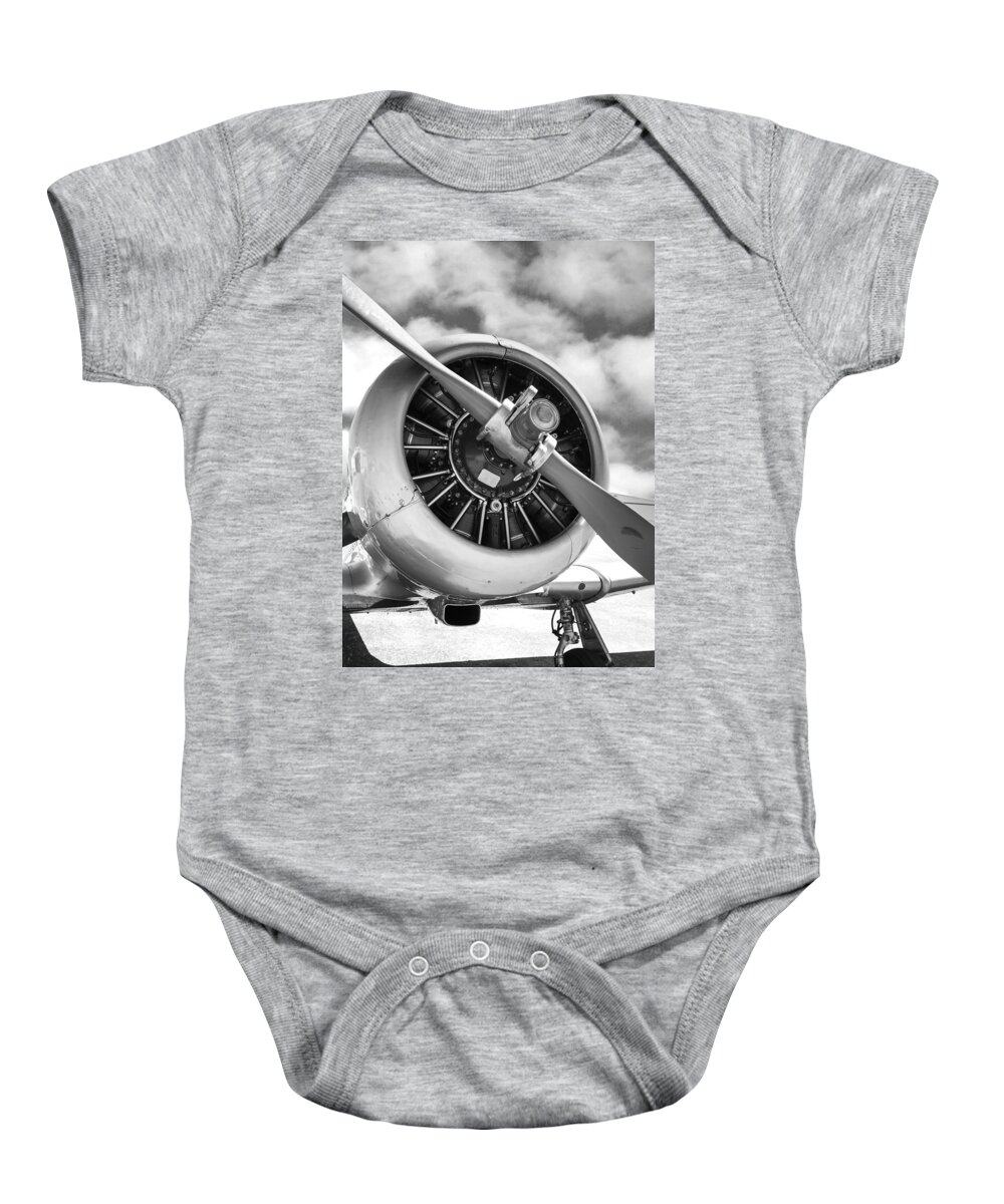 Wwii Baby Onesie featuring the photograph Pratt and Whitney R1340 Wasp radial engine by Chris Smith