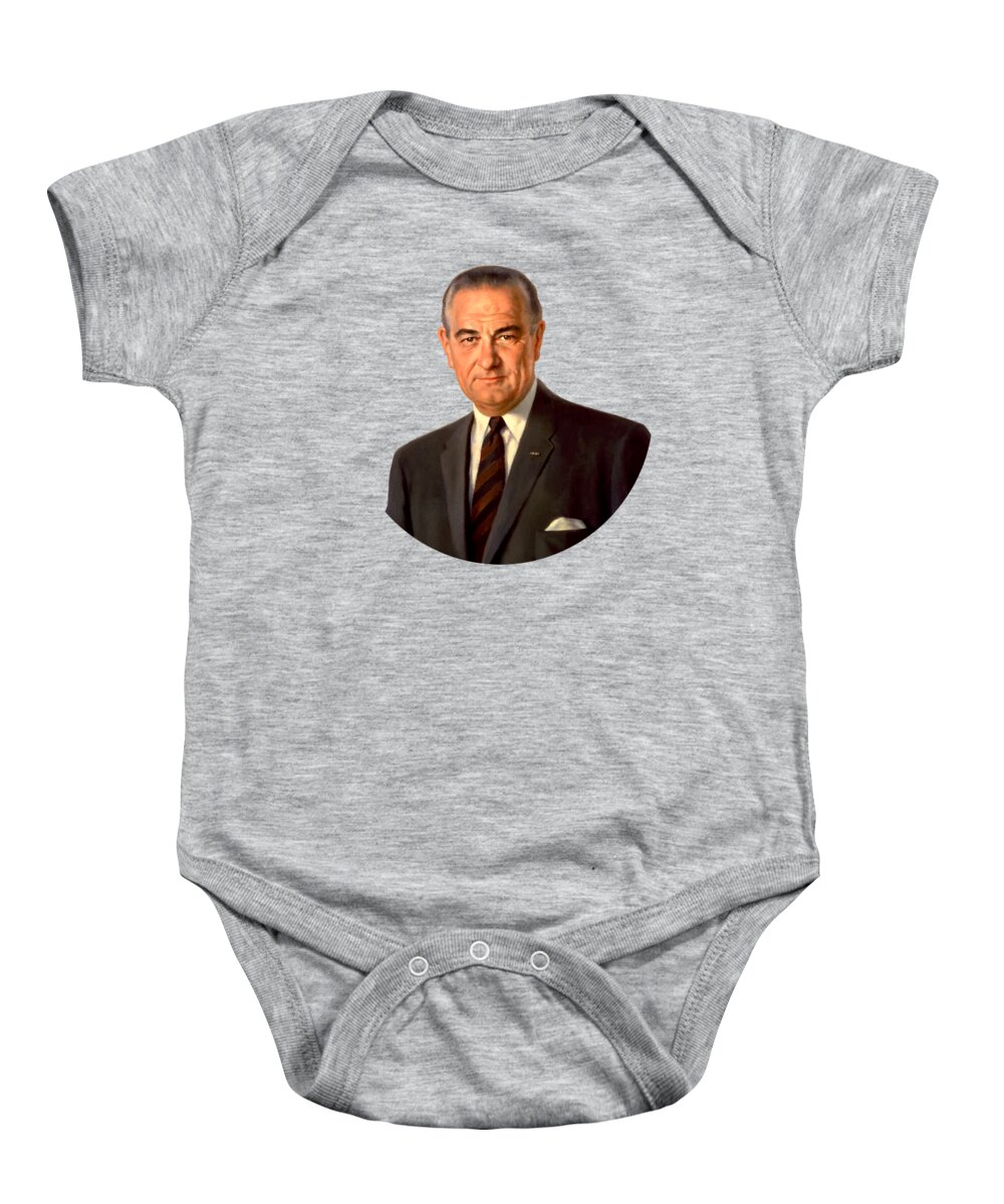Lbj Baby Onesie featuring the painting President Lyndon Johnson Painting by War Is Hell Store