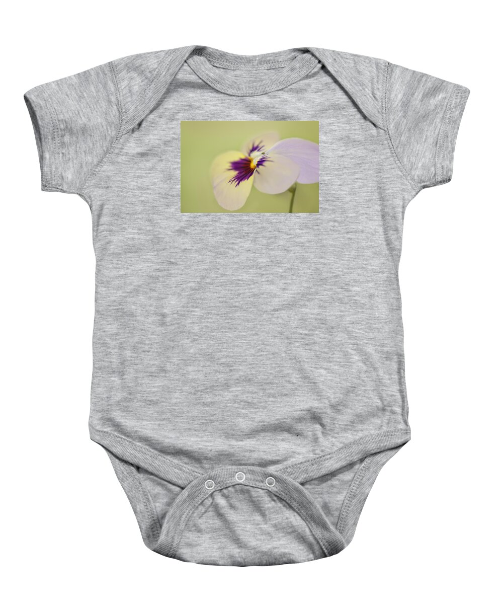 Pansy Baby Onesie featuring the photograph Pretty Pansy Macro by Susan Gary