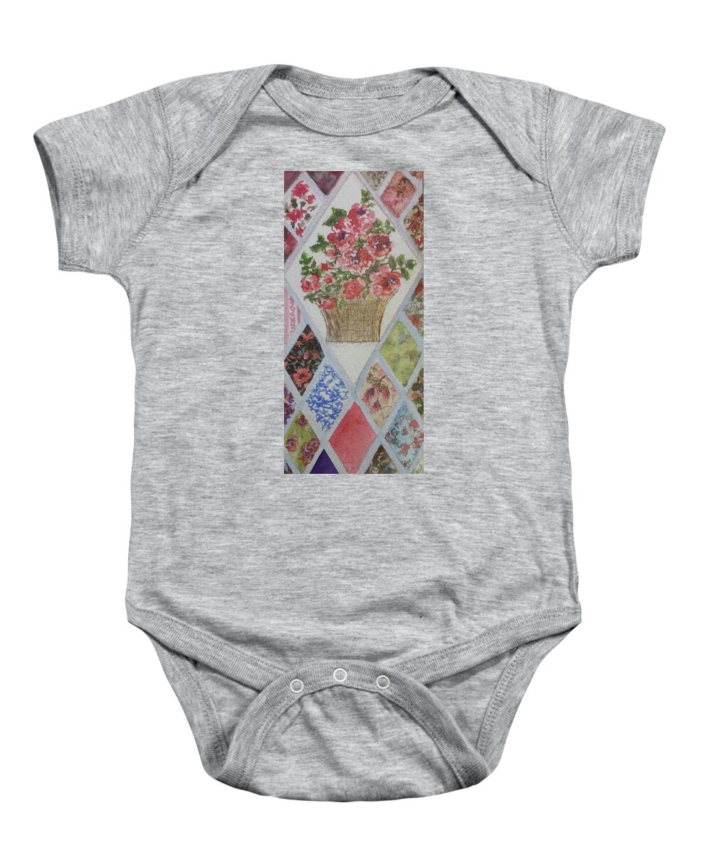 Quilt Baby Onesie featuring the painting Pride without Prejudice by Cheryl Wallace