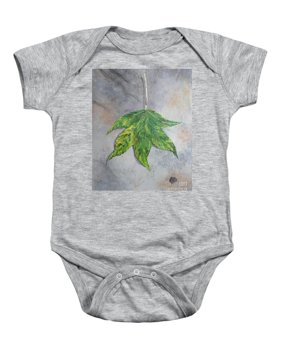Sweet Gum Baby Onesie featuring the painting Princess and the Pea by Lizi Beard-Ward