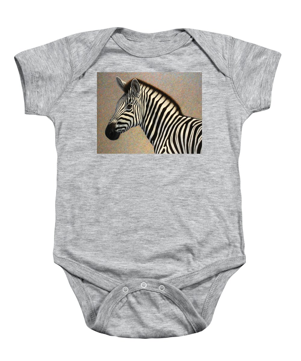 Zebra Baby Onesie featuring the painting Principled by James W Johnson