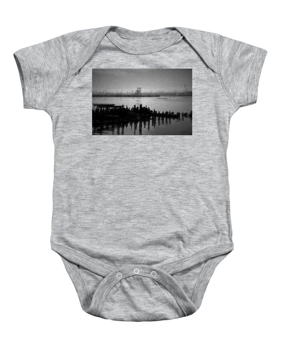 Providence Baby Onesie featuring the photograph Providence Harbor IV BW by David Gordon