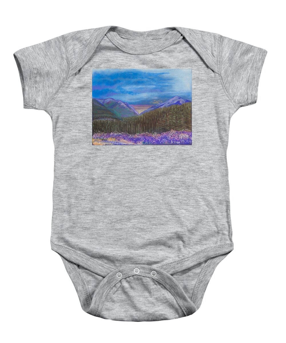 Pastel Baby Onesie featuring the pastel Purple Alaska by Betsy Carlson Cross