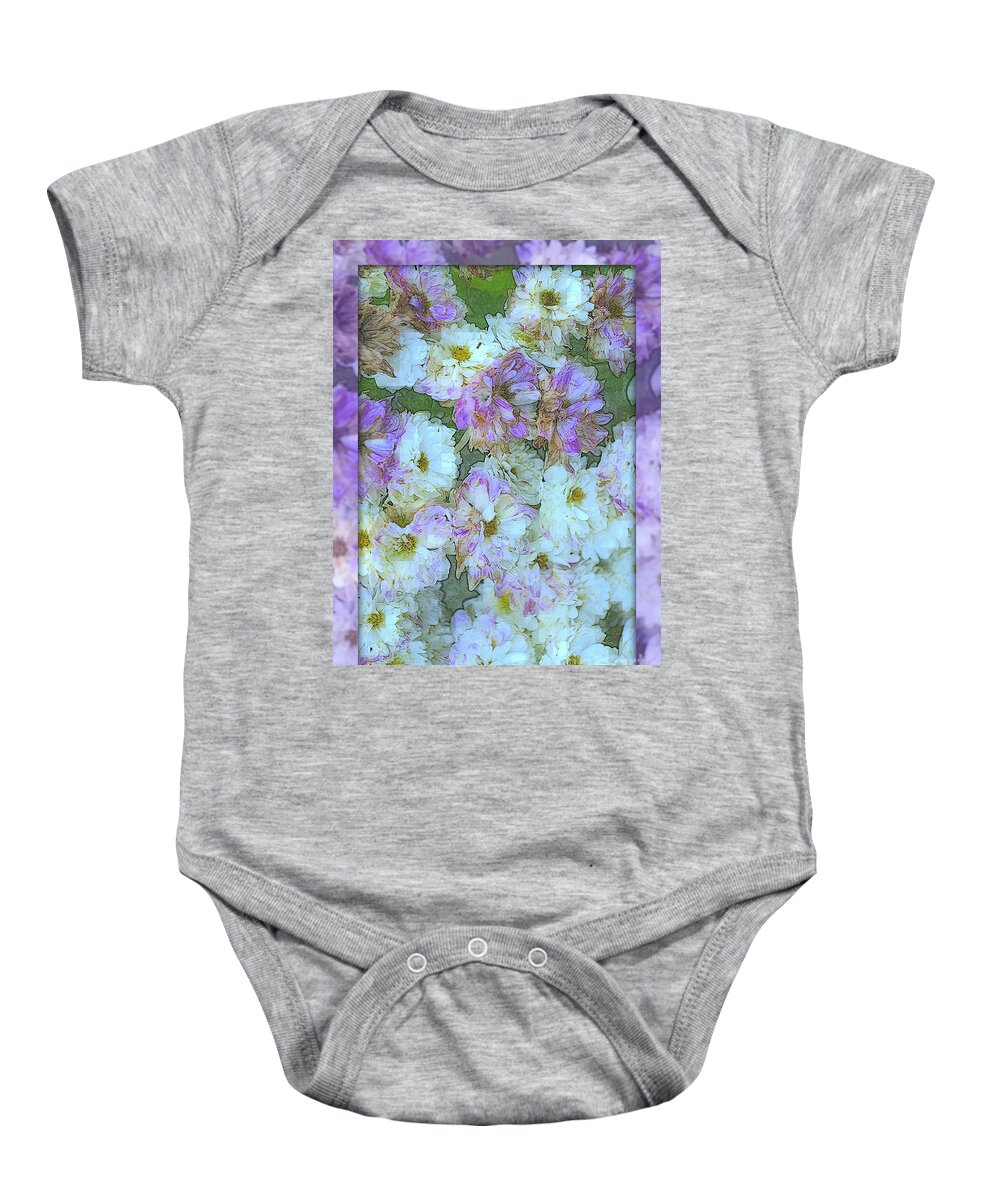 Flower Baby Onesie featuring the photograph Purple and White Fantasy - Flowers of Spring - variation by Miriam Danar