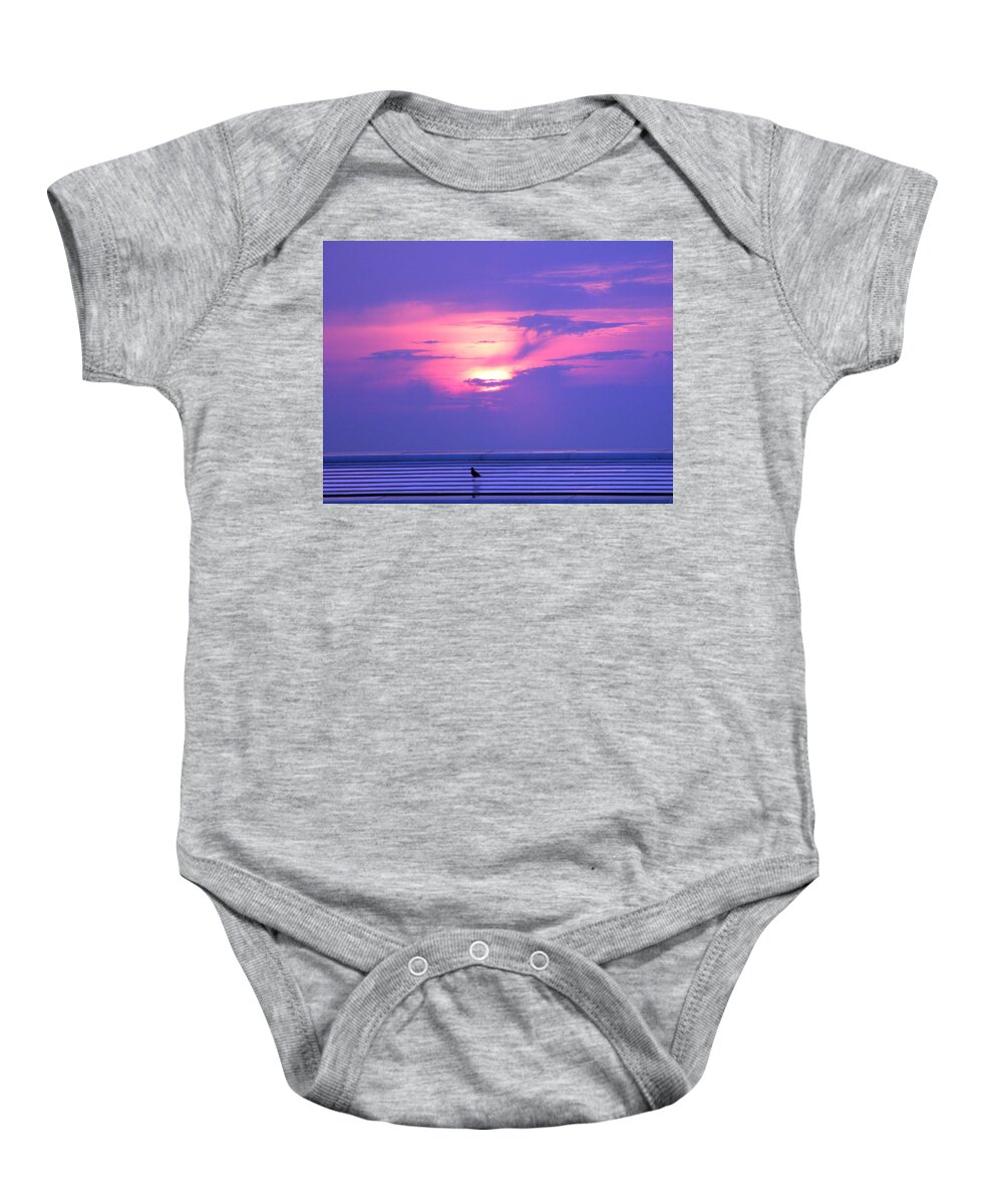 Sunrise Baby Onesie featuring the photograph Purple Morning by Thomas Pipia
