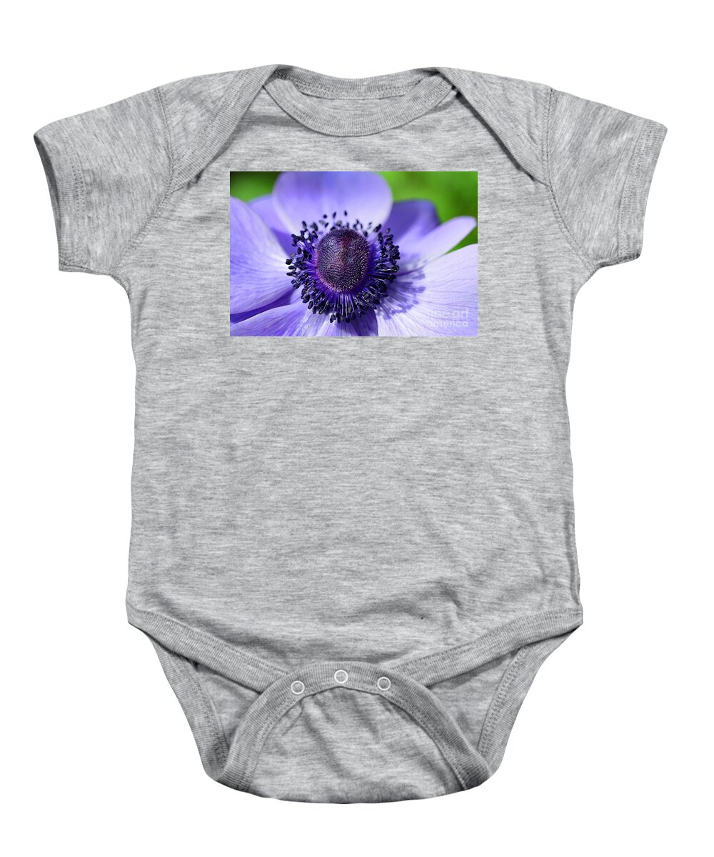 Flowers Baby Onesie featuring the photograph Purple Poppy by Cindy Manero