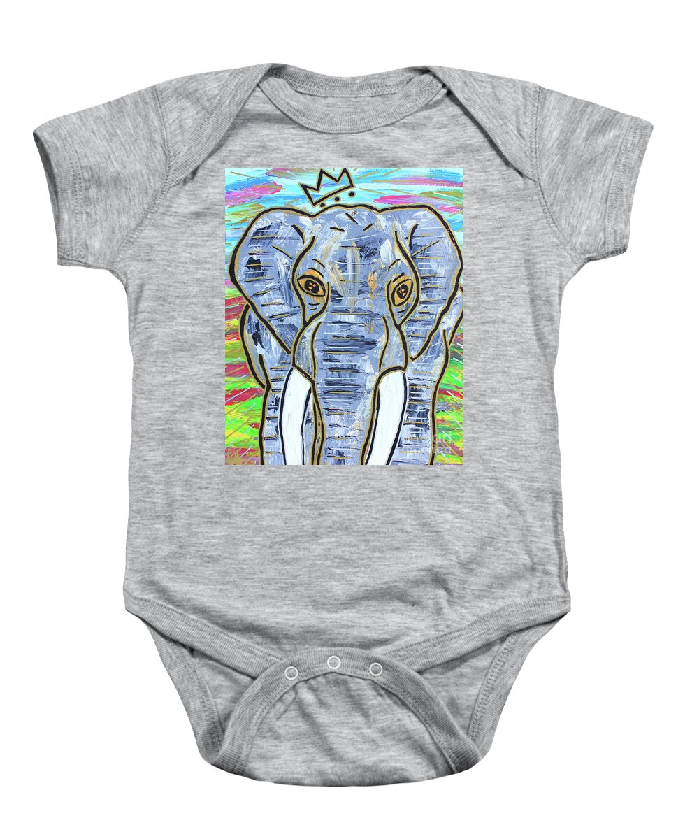 Painting - Acrylic Baby Onesie featuring the painting Queen Of The Jungle by Odalo Wasikhongo
