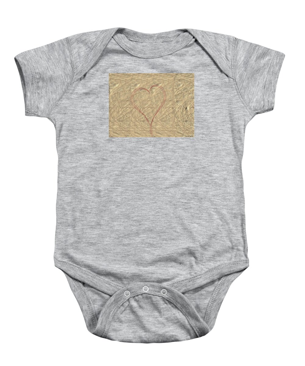 Heart Baby Onesie featuring the painting Tranquil Heart by Marian Lonzetta