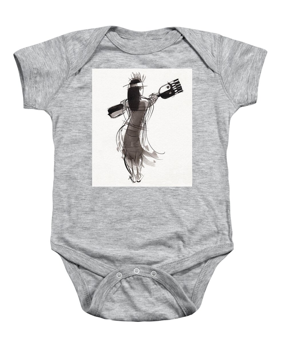 Dancer Baby Onesie featuring the painting Rapa Nui Dancer by Judith Kunzle
