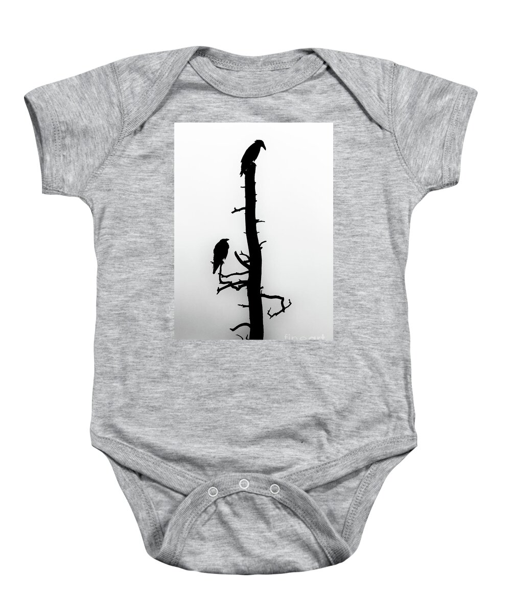 Raven Baby Onesie featuring the photograph Raven's Wood by Jim Garrison