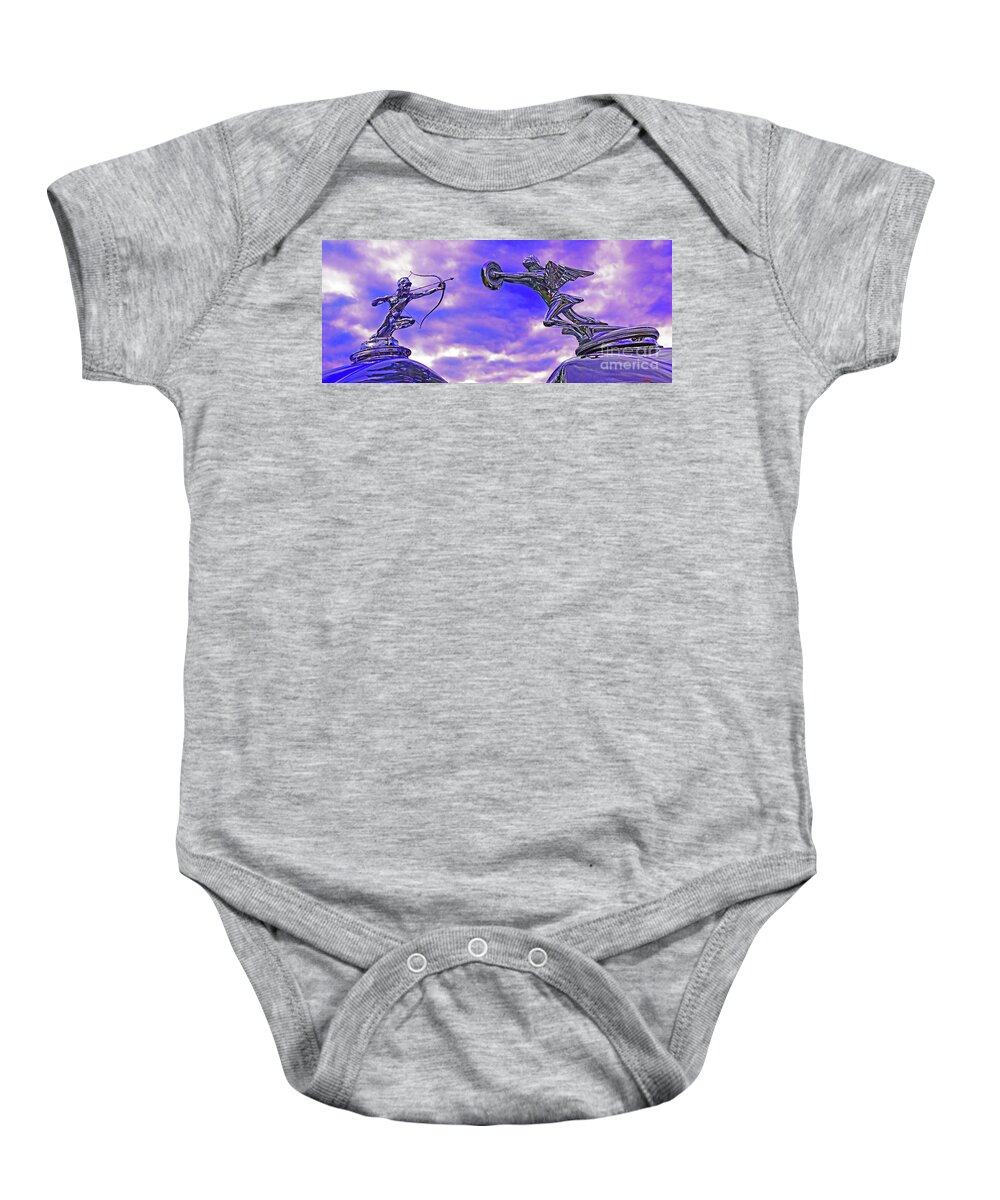 Antique Autos Baby Onesie featuring the photograph Ready Aim by Rich Walter