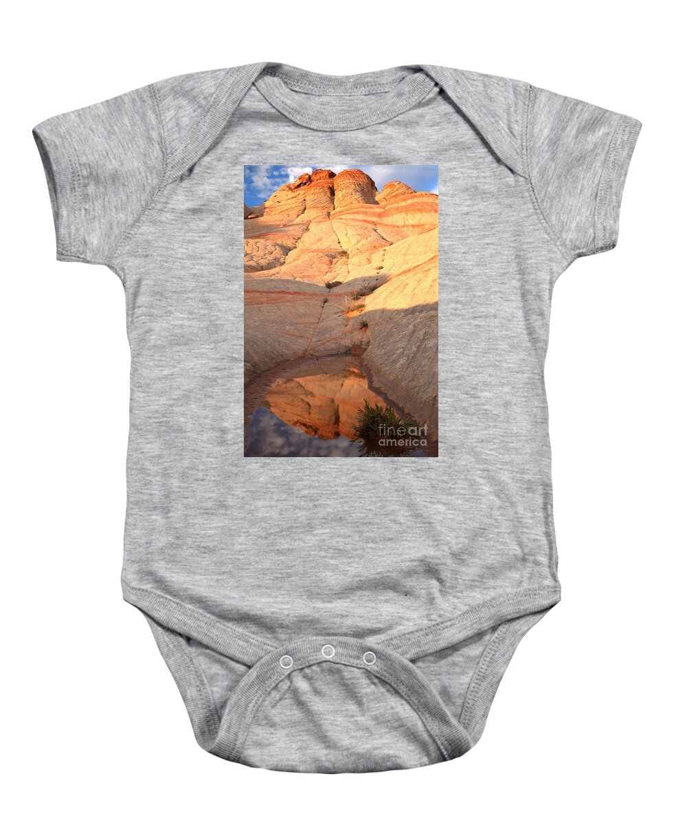 Yant Flat Baby Onesie featuring the photograph Red Rock Forest Reflections by Adam Jewell