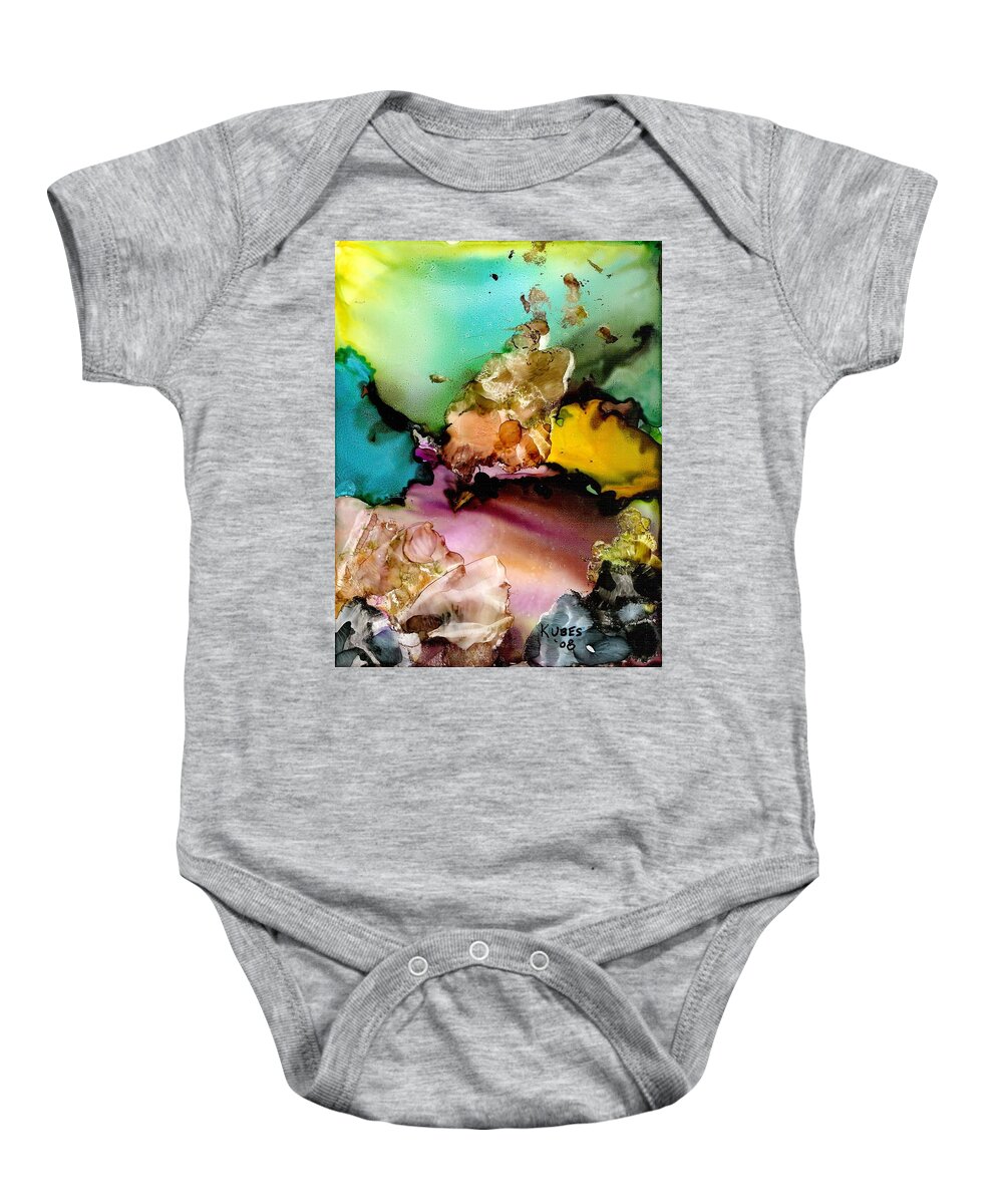 Reef Baby Onesie featuring the mixed media Reef 3 by Susan Kubes