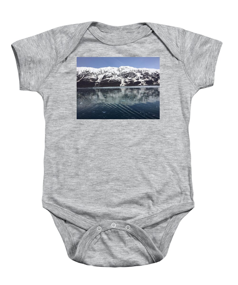 Glacier Baby Onesie featuring the photograph Reflections in Icy Point Alaska by Val Oconnor
