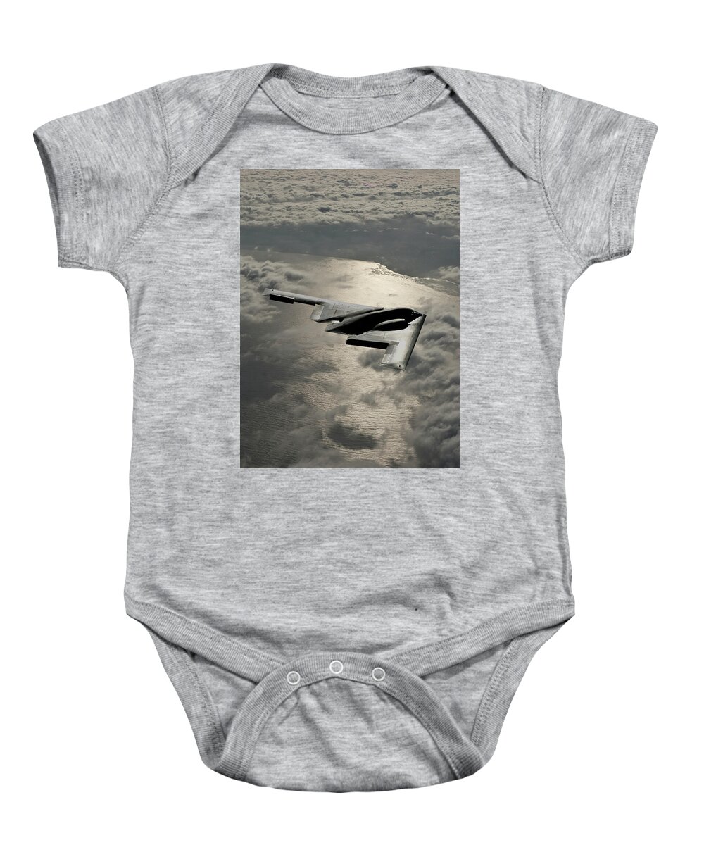 B-2 Stealth Bomber Baby Onesie featuring the mixed media Reflections of Stealth by Erik Simonsen