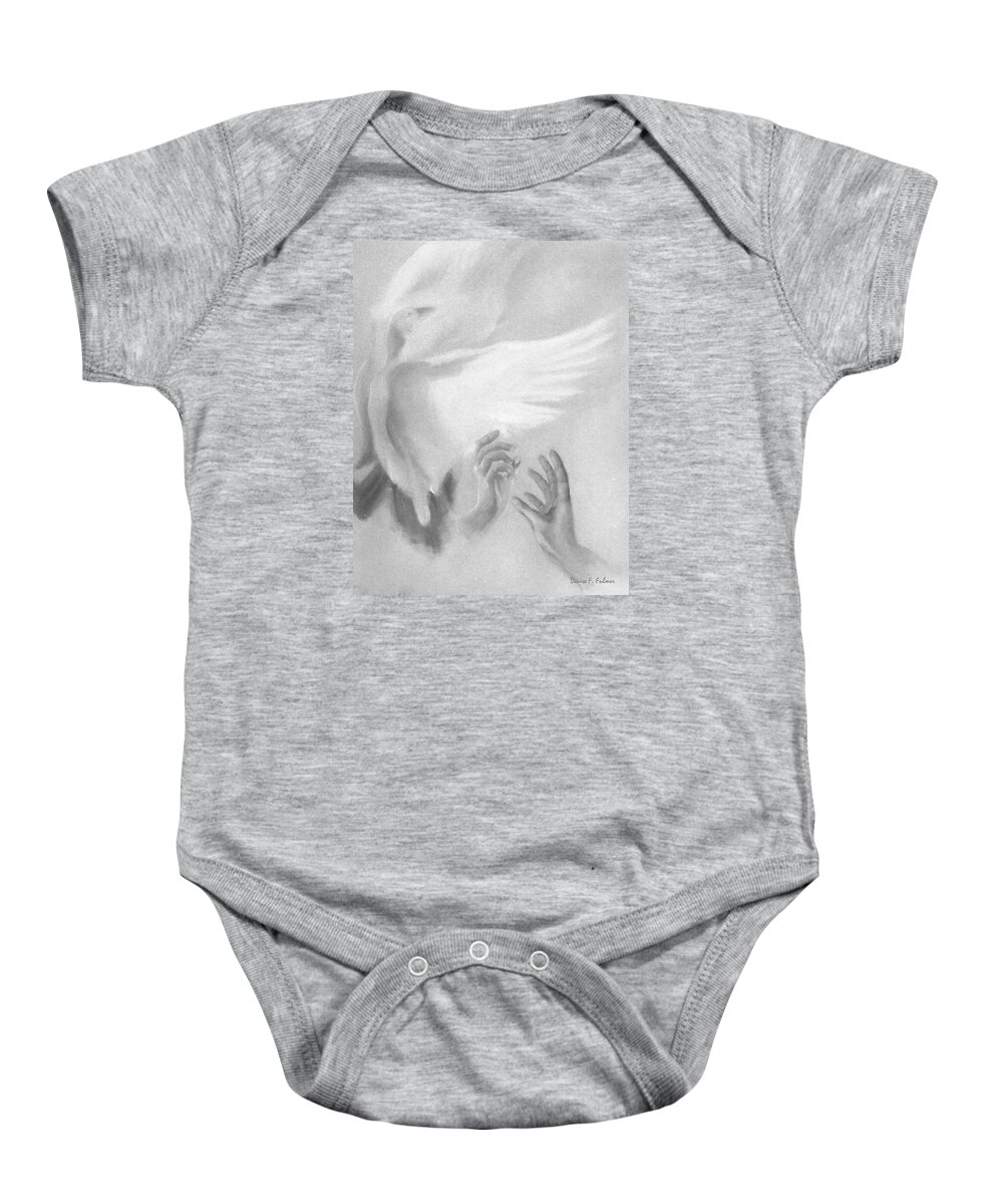 Bird Baby Onesie featuring the painting Release by Denise F Fulmer