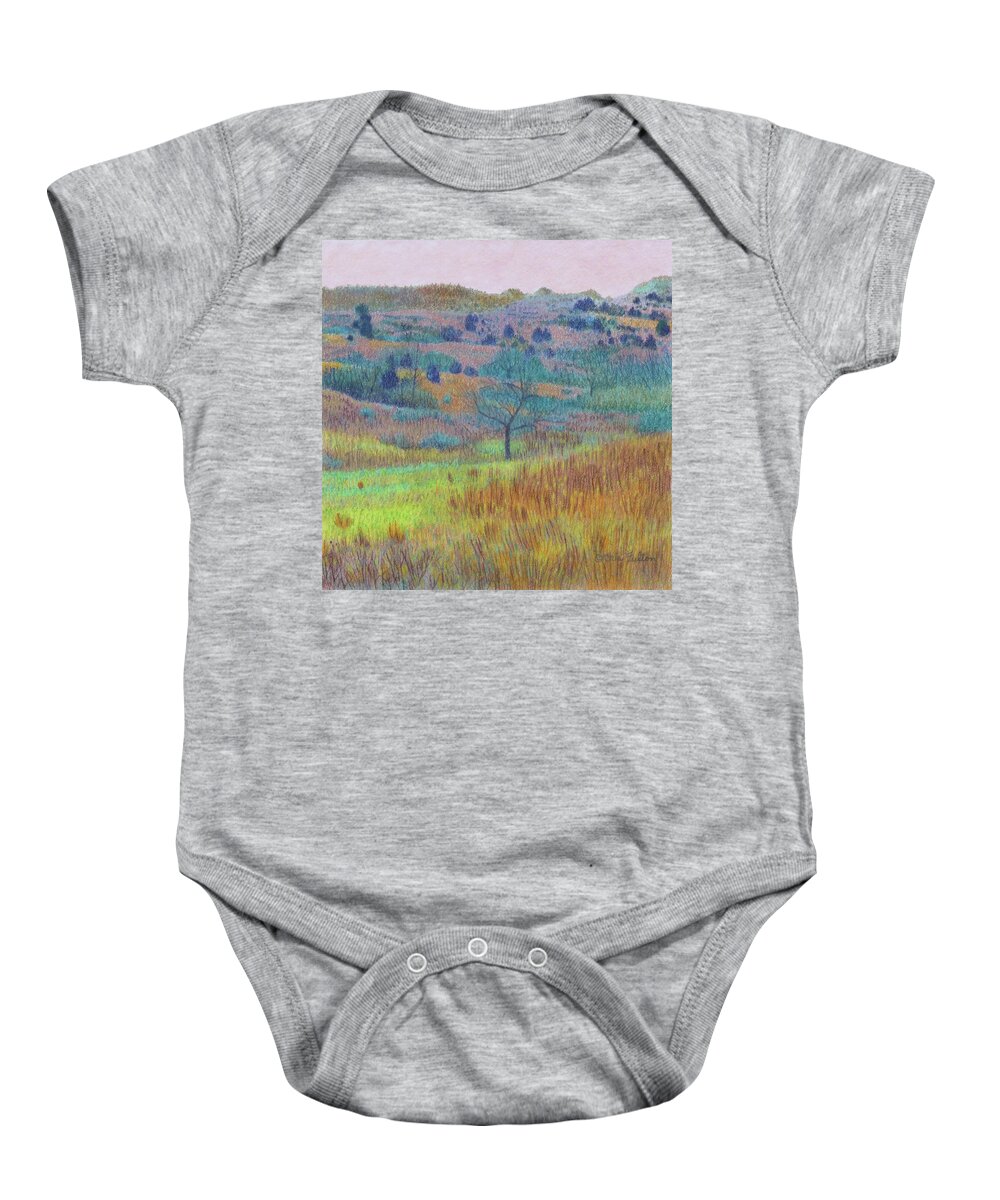 North Dakota Baby Onesie featuring the painting Return of Green Dream by Cris Fulton