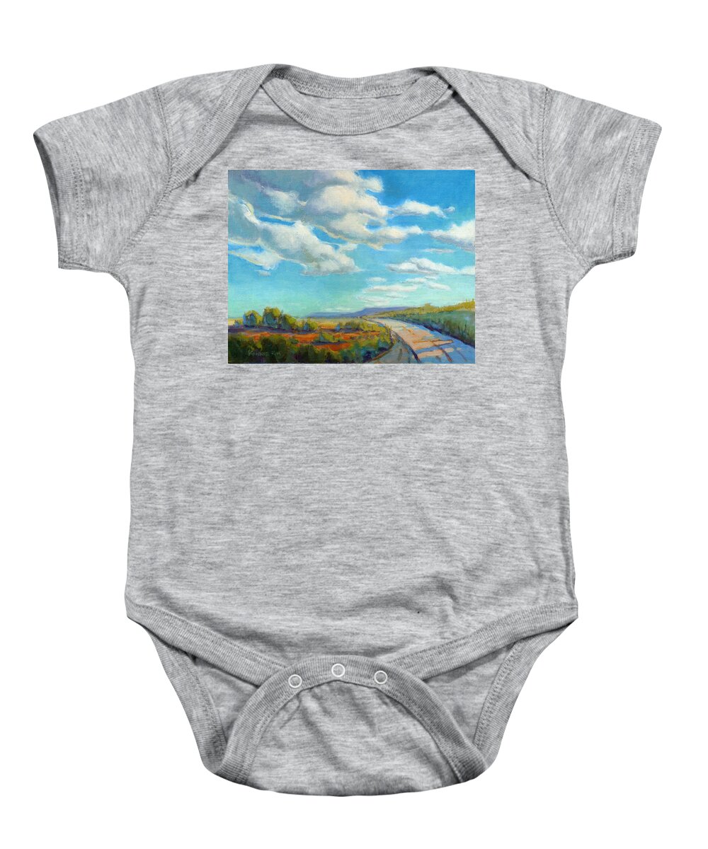 New Mexico Baby Onesie featuring the painting Road Trip 2 by Konnie Kim