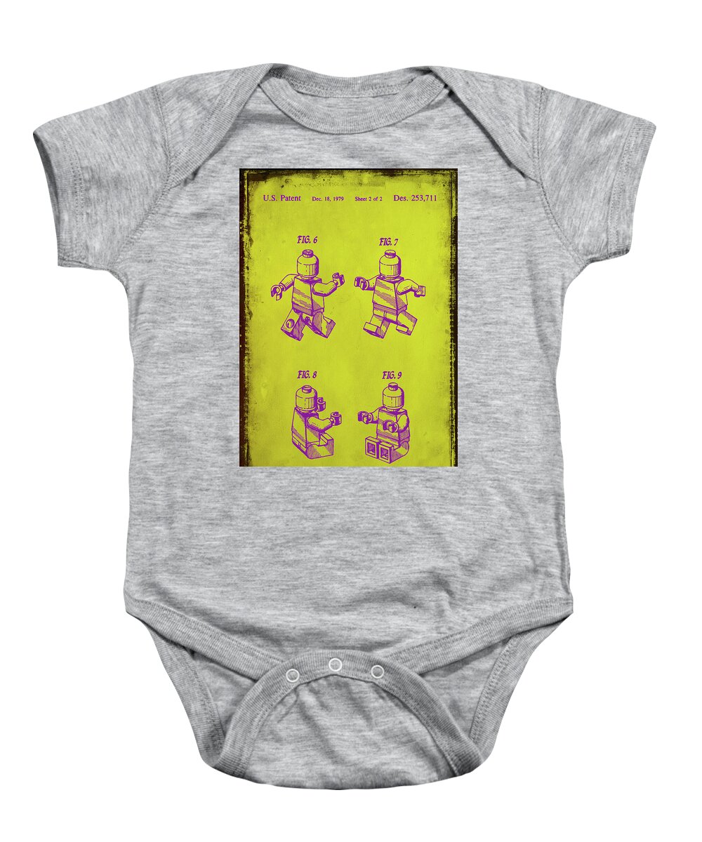 Patent Baby Onesie featuring the mixed media Robot Patent by Brian Reaves