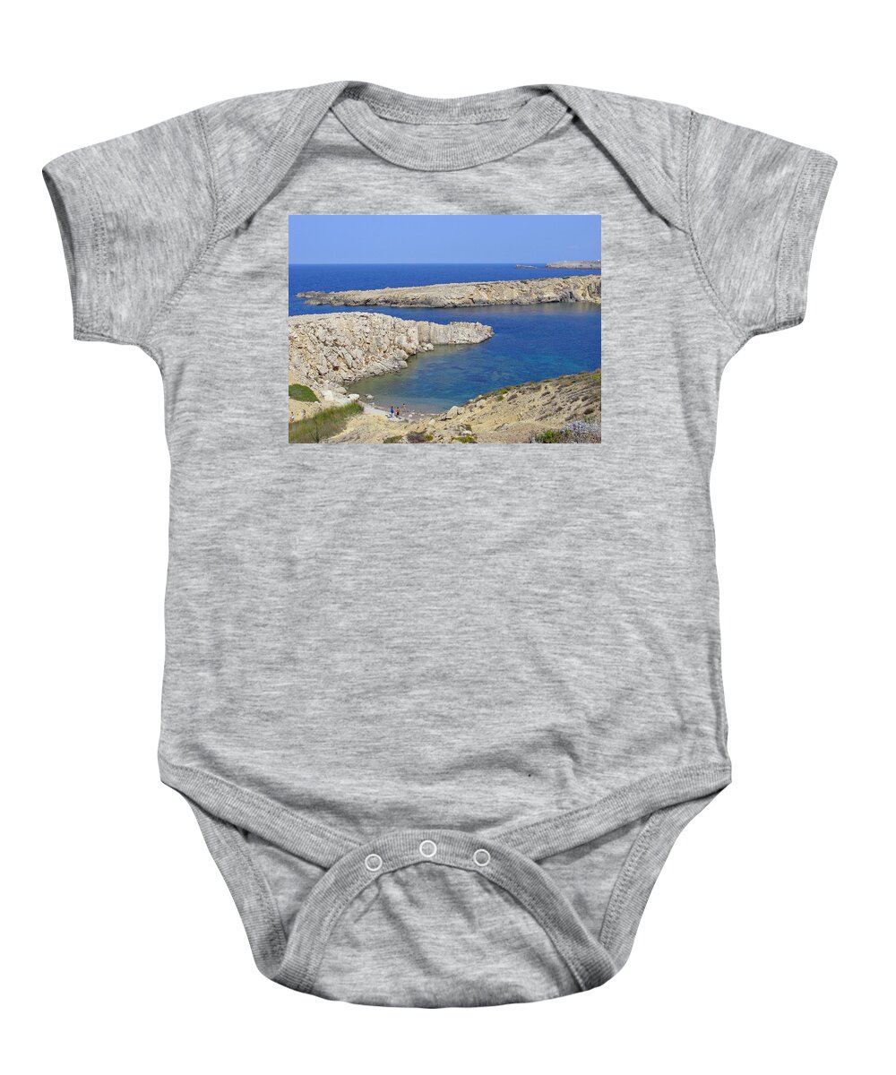 Europe Baby Onesie featuring the photograph Rocky Cove, Menorca by Rod Johnson