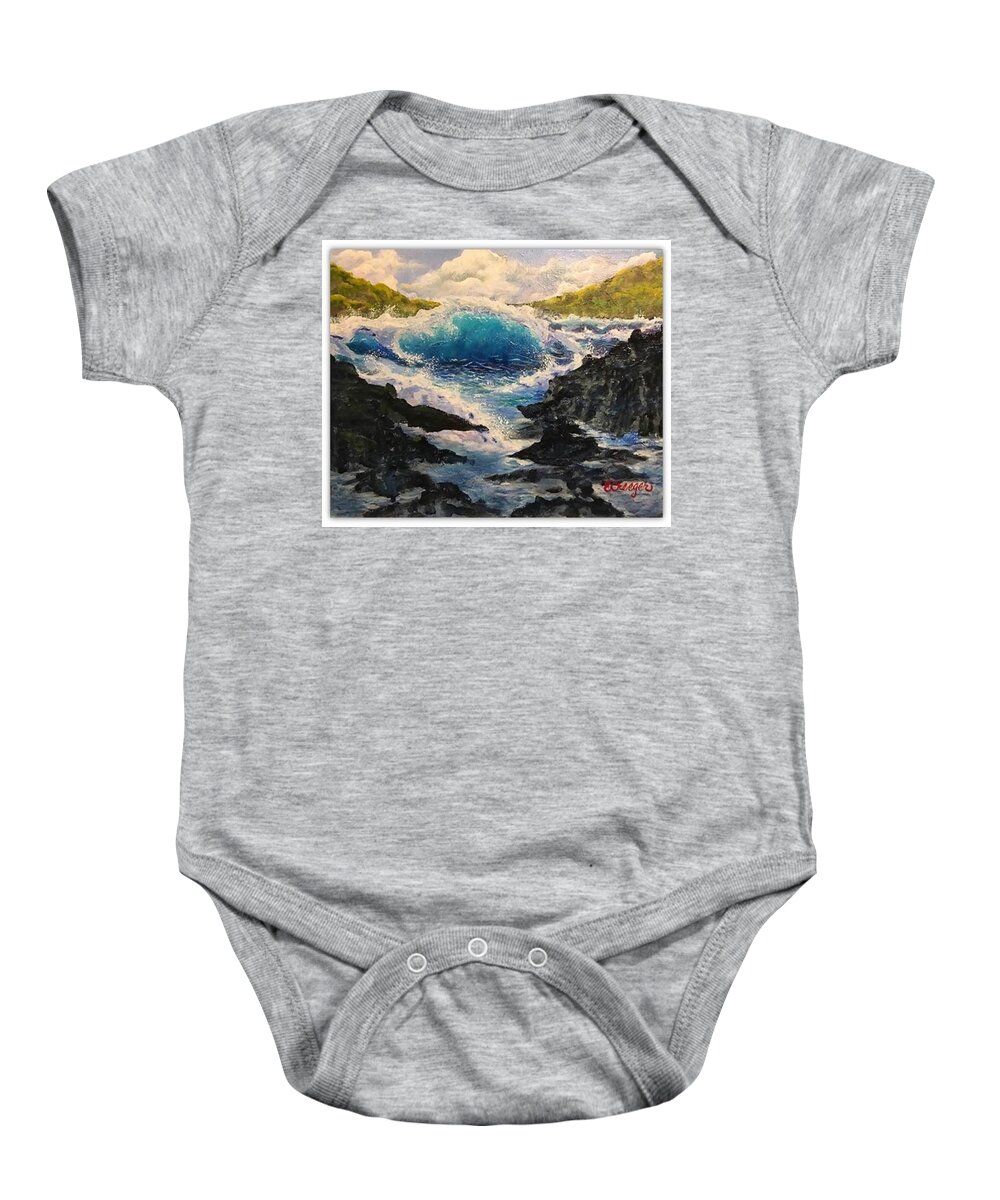 Painting Baby Onesie featuring the painting Rocky Sea by Esperanza Creeger