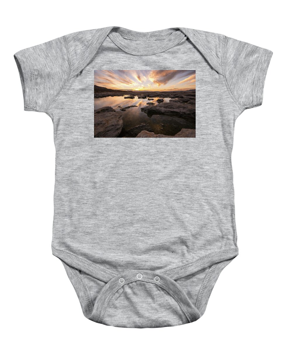 Utah Lake Baby Onesie featuring the photograph Rocky Shores of Utah Lake by Wesley Aston