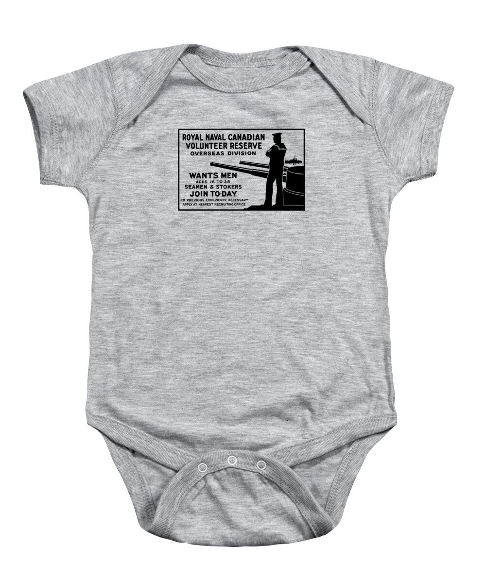 World War One Baby Onesie featuring the mixed media Royal Naval Canadian Volunteer Reserve by War Is Hell Store