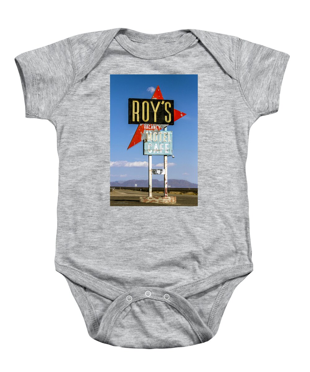 Amboy Baby Onesie featuring the photograph Roys Motel ande Cafe by Denise Dube