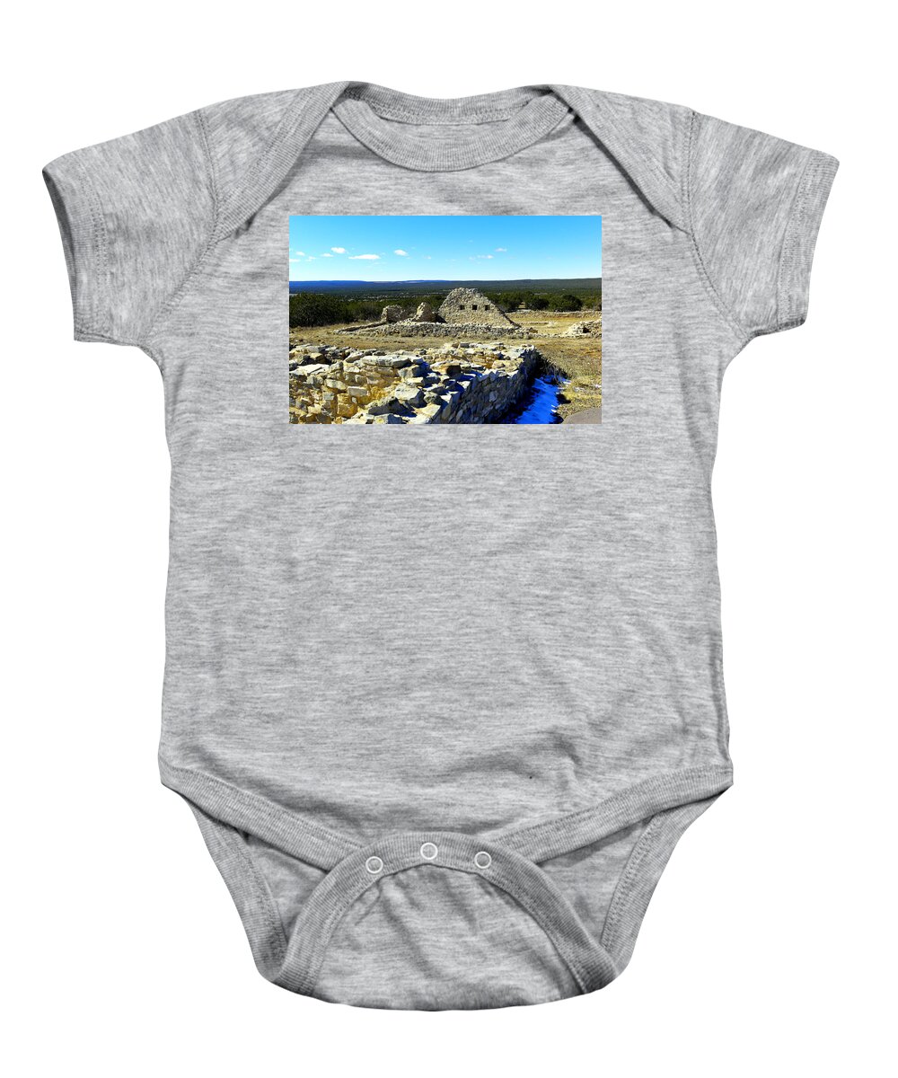Ruins Baby Onesie featuring the photograph Ruins of Gran Quivira by Jeff Swan
