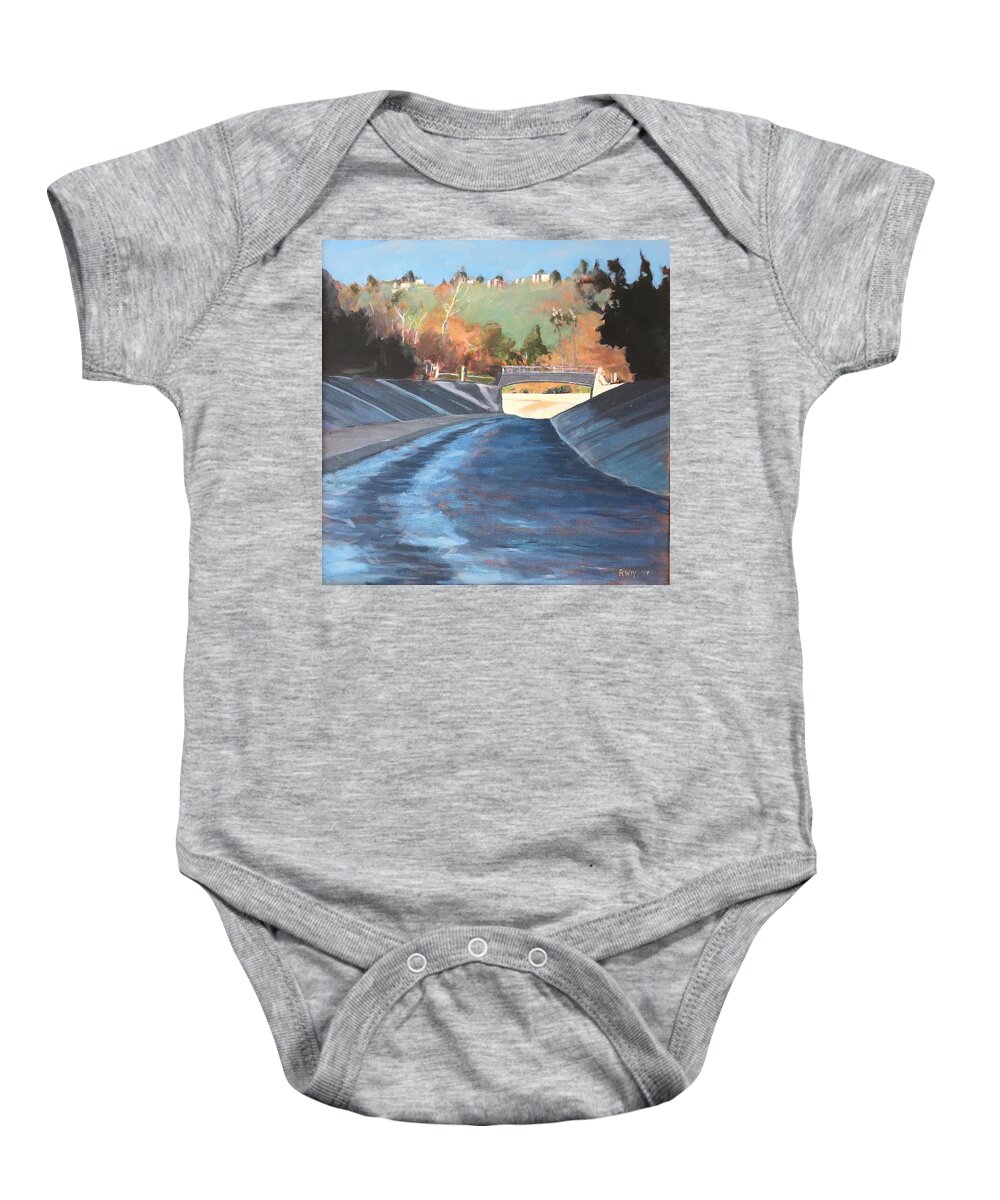 Arroyo Seco Baby Onesie featuring the painting Running the Arroyo, Wet by Richard Willson
