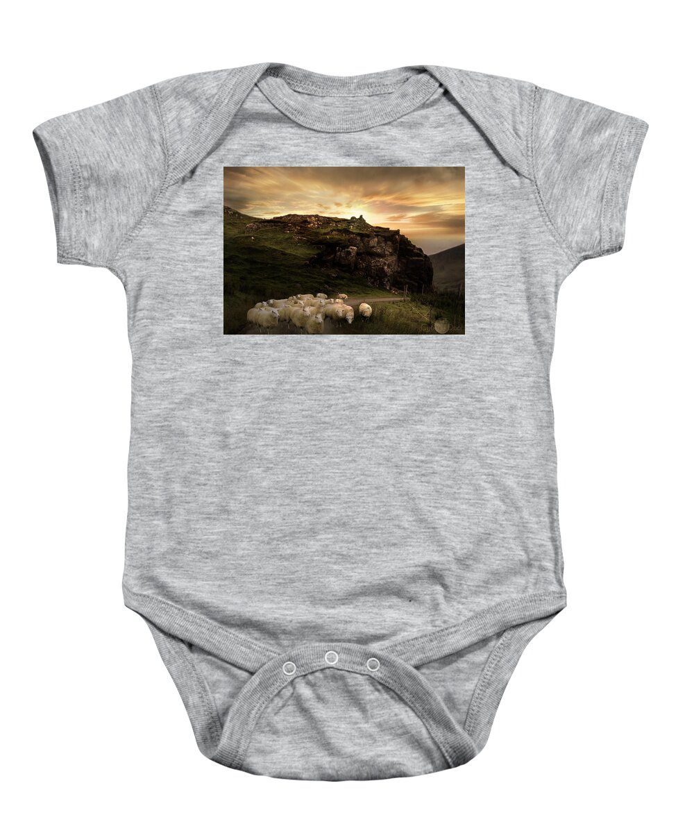  Baby Onesie featuring the photograph rush hour on the Isle of Skye by Cybele Moon