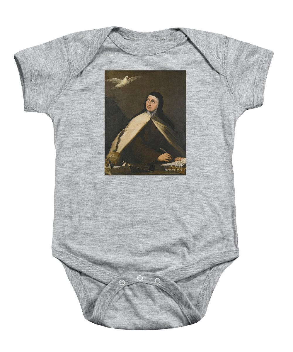 Jusepe De Ribera Baby Onesie featuring the painting Saint Teresa Of Avila by MotionAge Designs
