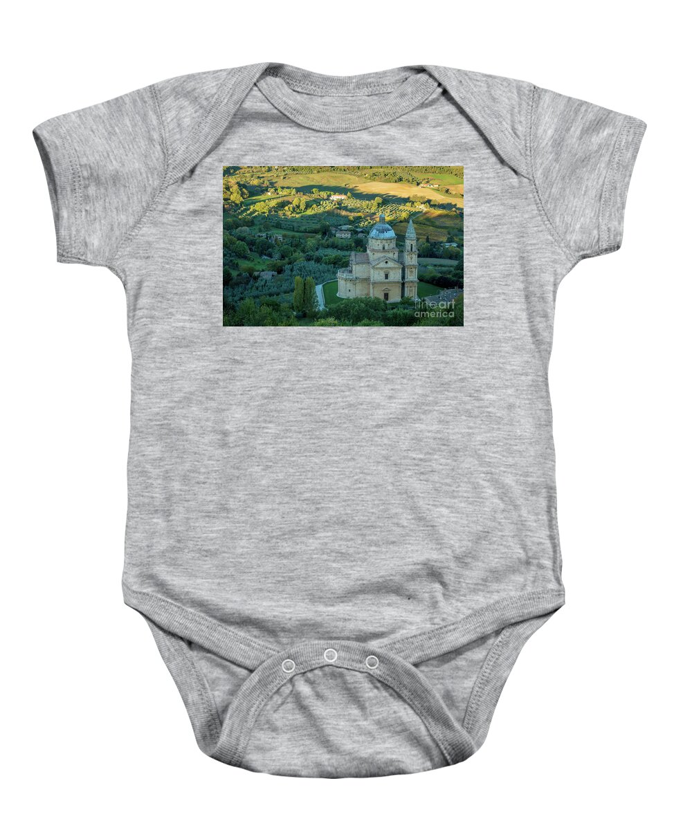 Tuscany Baby Onesie featuring the photograph San Biagio Church by Brian Jannsen