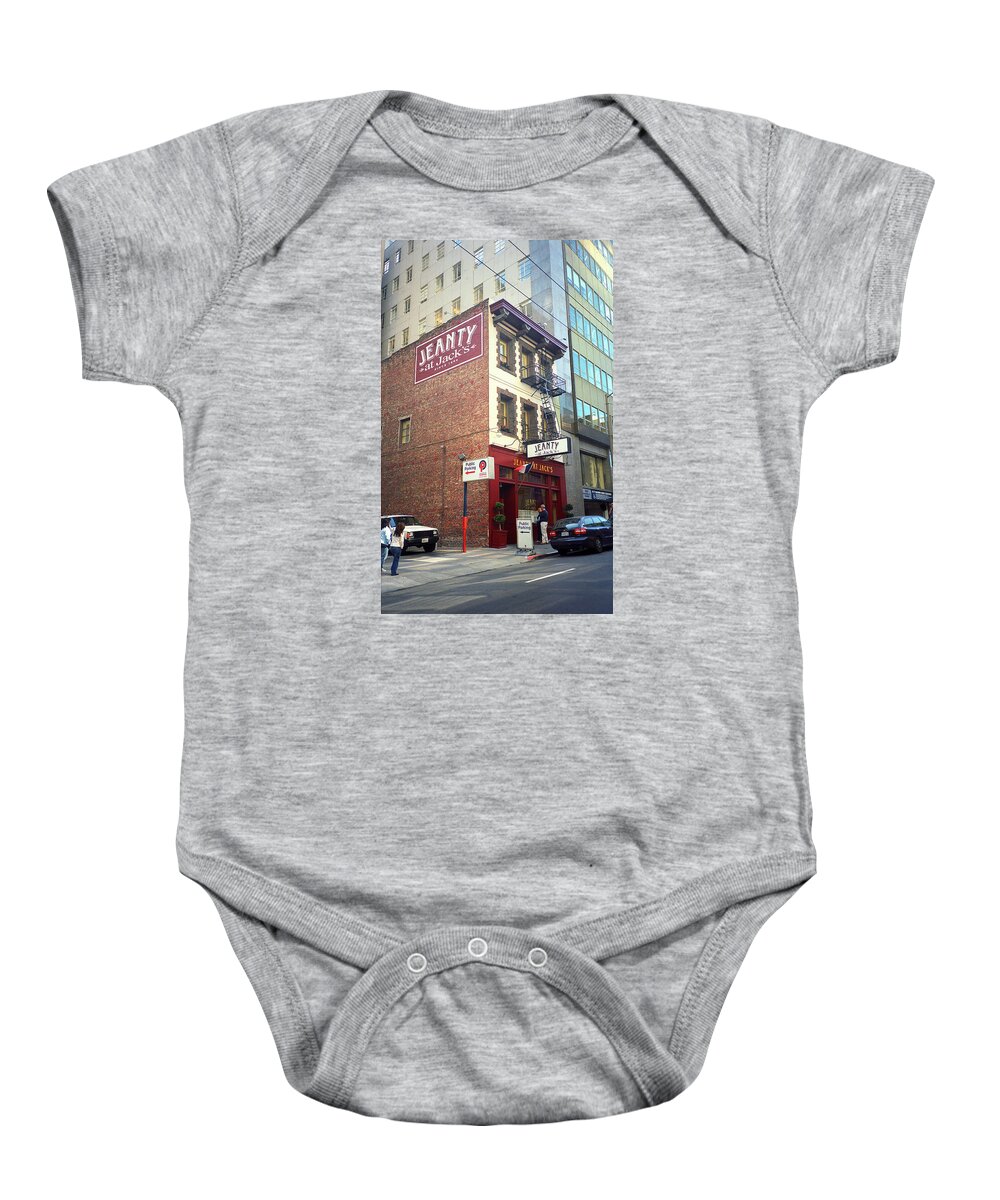 Architecture Baby Onesie featuring the photograph San Francisco Bar 2007 by Frank Romeo