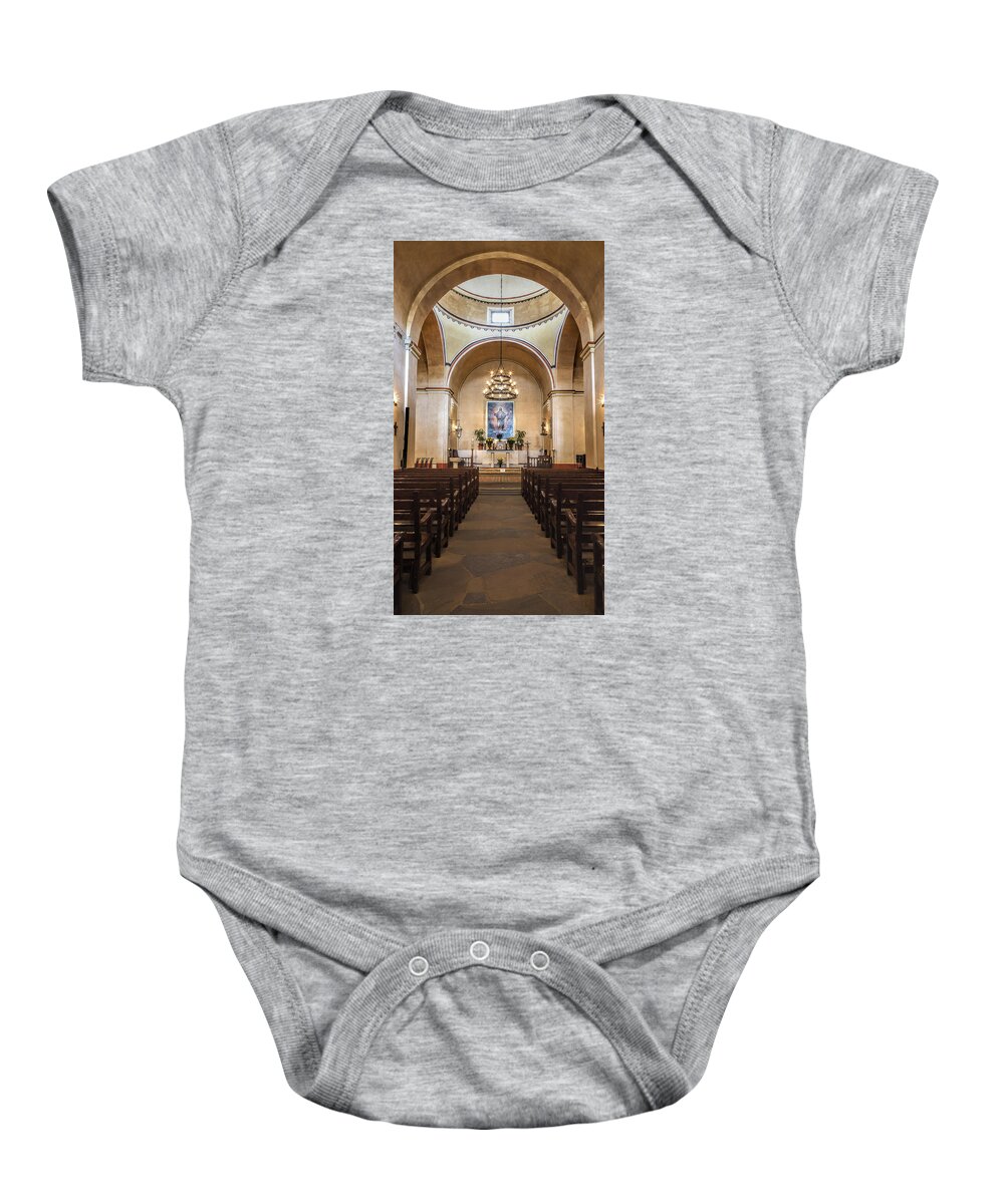 Texas Baby Onesie featuring the photograph Sanctuary - Mission Concepcion No 3 by Stephen Stookey
