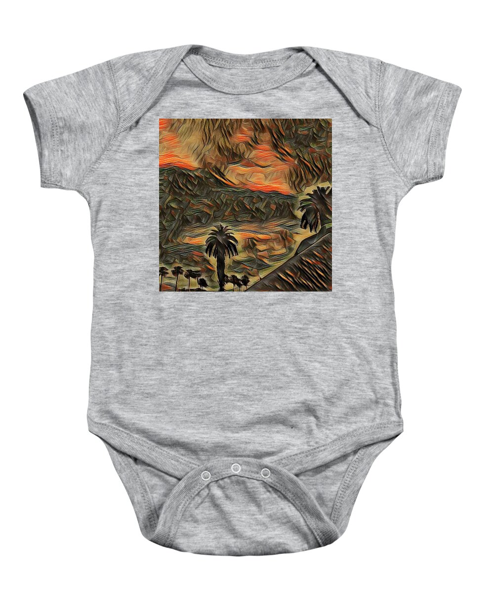 Red Baby Onesie featuring the photograph Santa Rosa, CA. Fire by Mark J Dunn