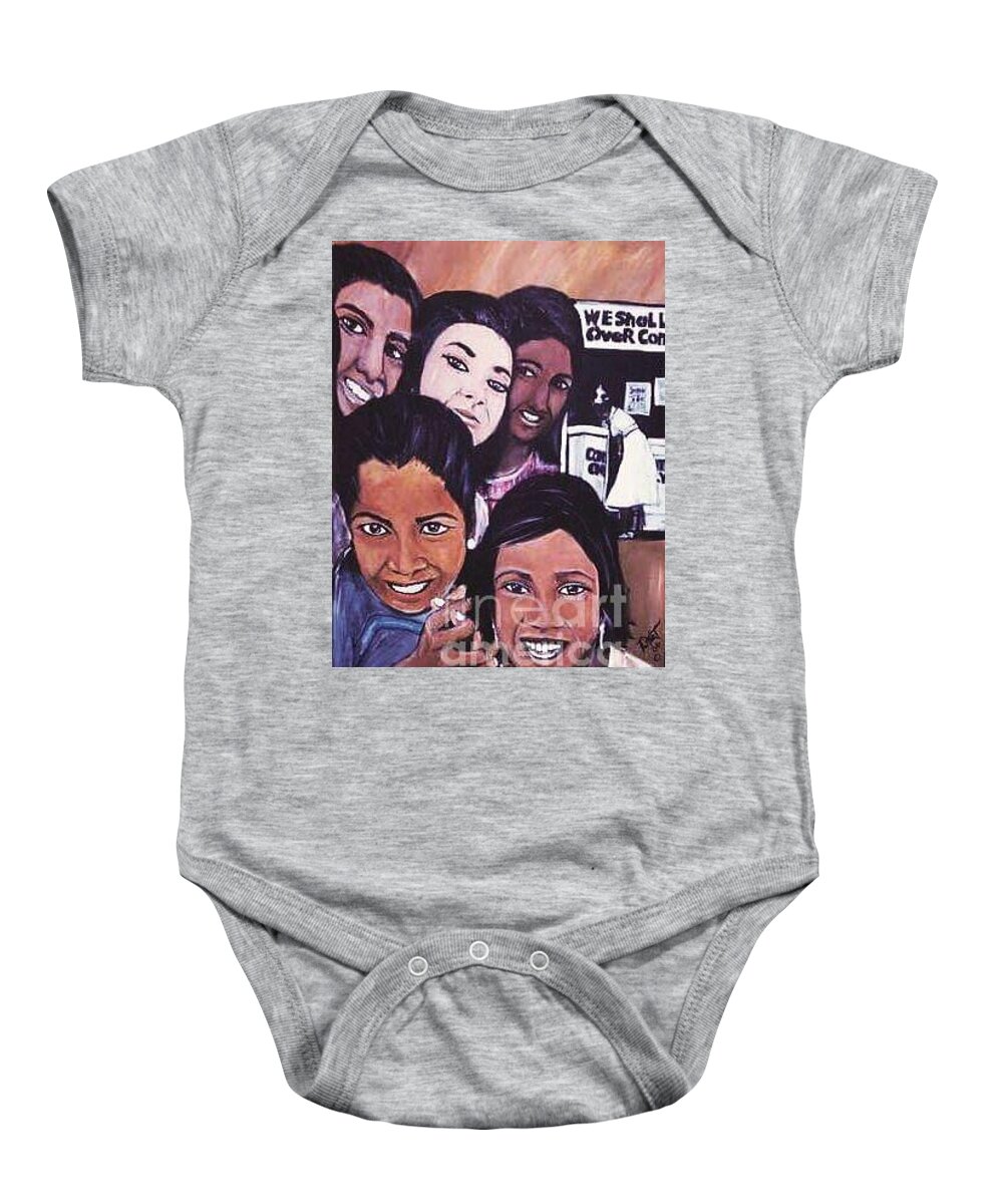 Children Save Life Baby Onesie featuring the painting Save our children by Tyrone Hart