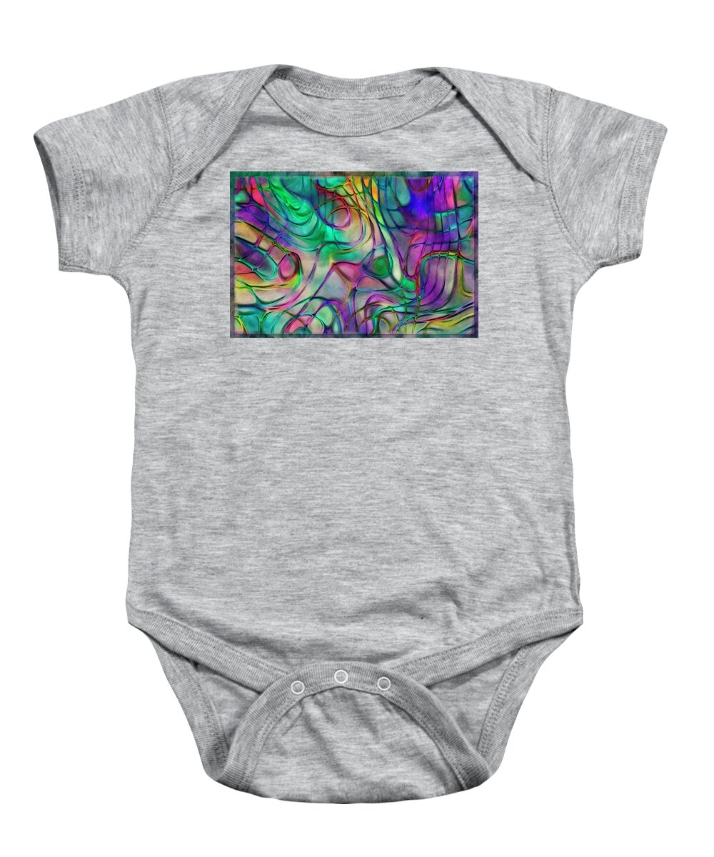 Abstract Baby Onesie featuring the painting Scattered Rainbow by Jack Zulli