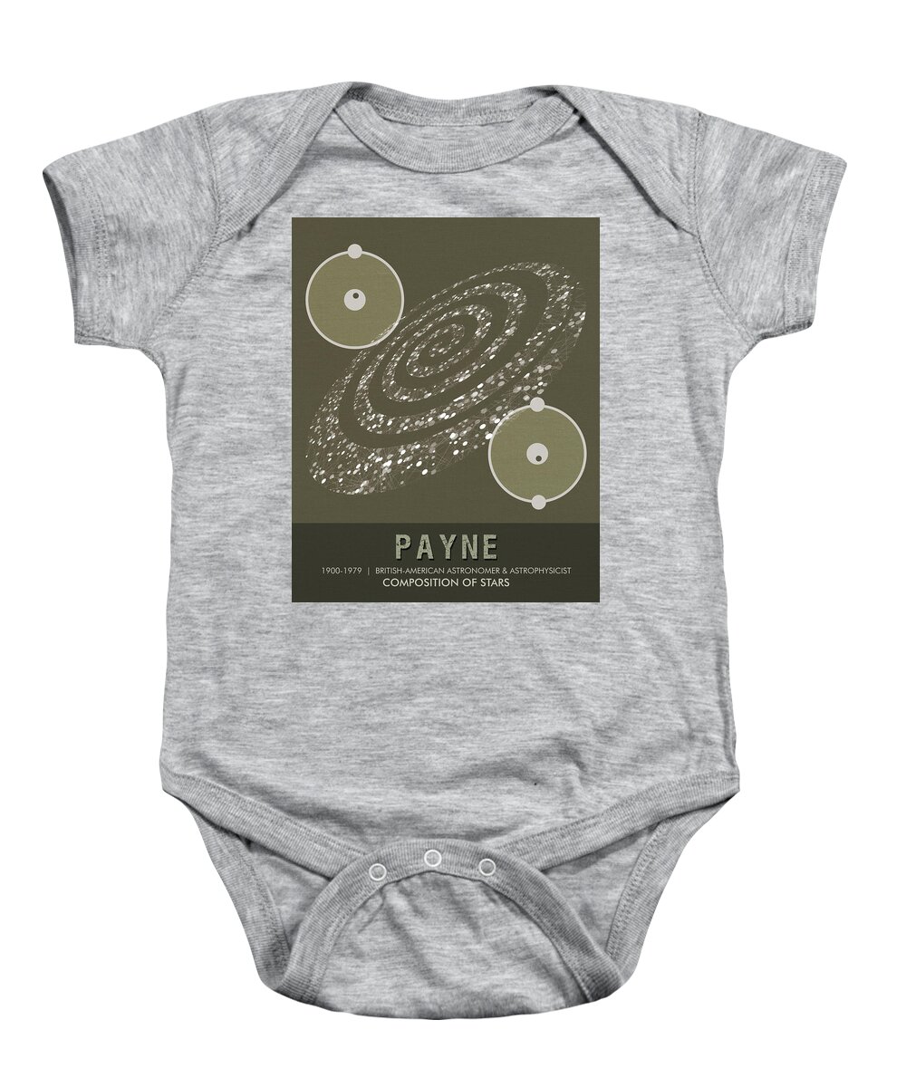 Payne Baby Onesie featuring the mixed media Science Posters - Cecilia Payne - Astronomer, Astrophysicist by Studio Grafiikka