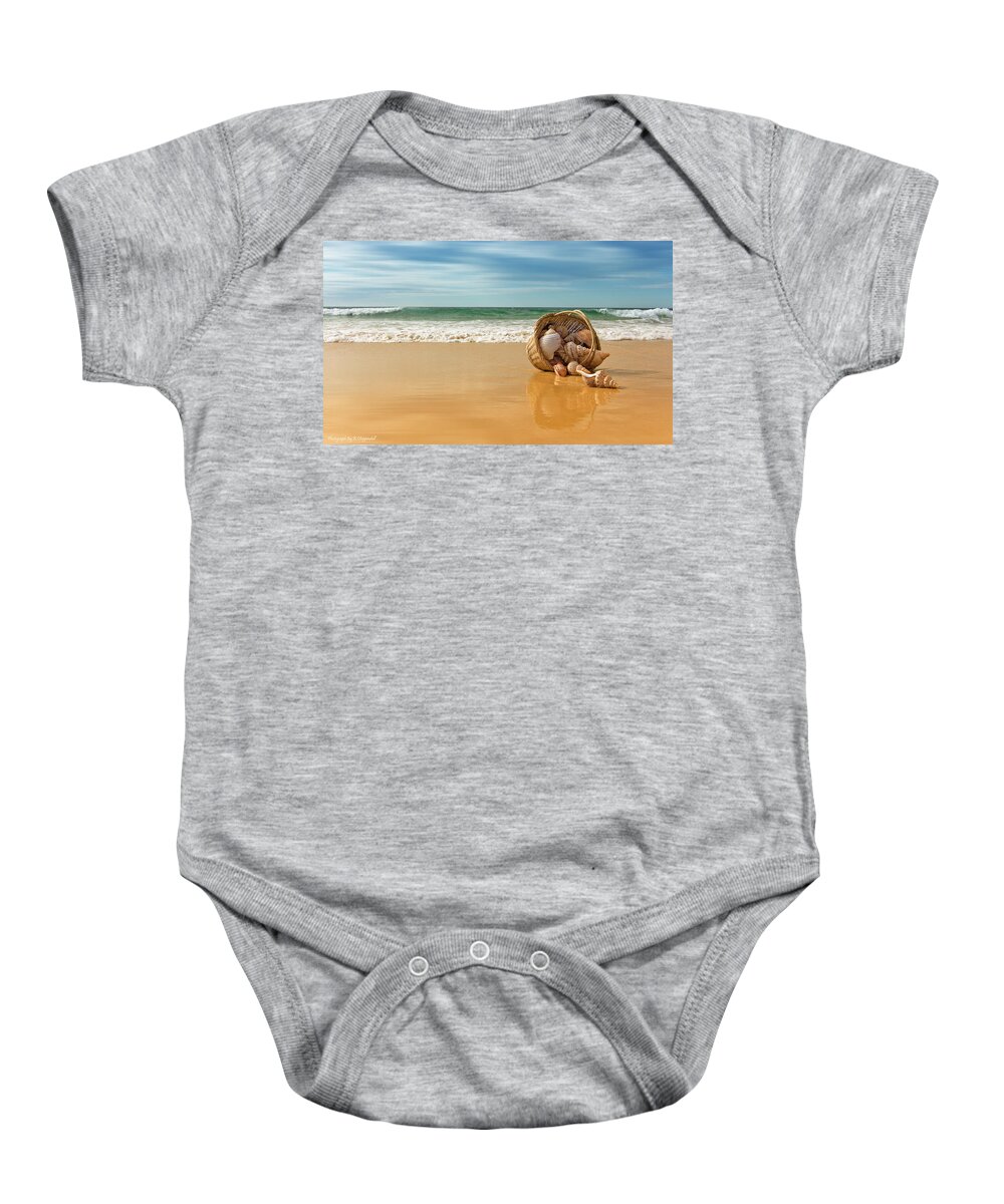 Seashells Forster Baby Onesie featuring the digital art Seashells Forster 061 by Kevin Chippindall