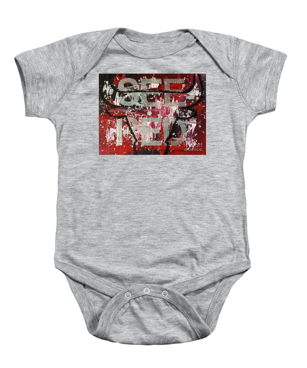 Chicago Bulls Baby Onesie featuring the painting See Red Chicago Bulls by Melissa Jacobsen