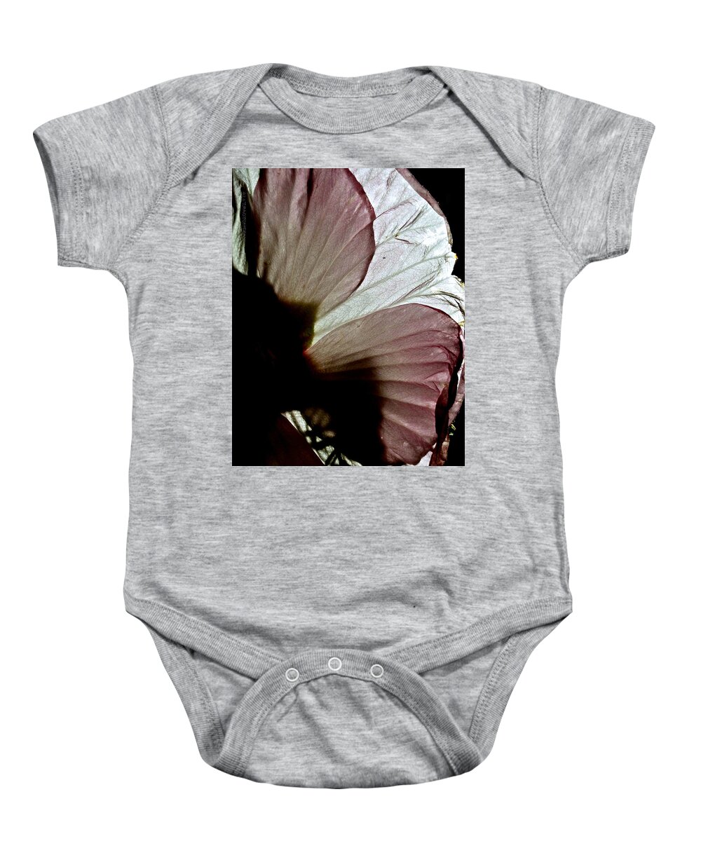 Sunlight Baby Onesie featuring the photograph I Could be Butterfly Wings Hibiscus by Kathy Barney