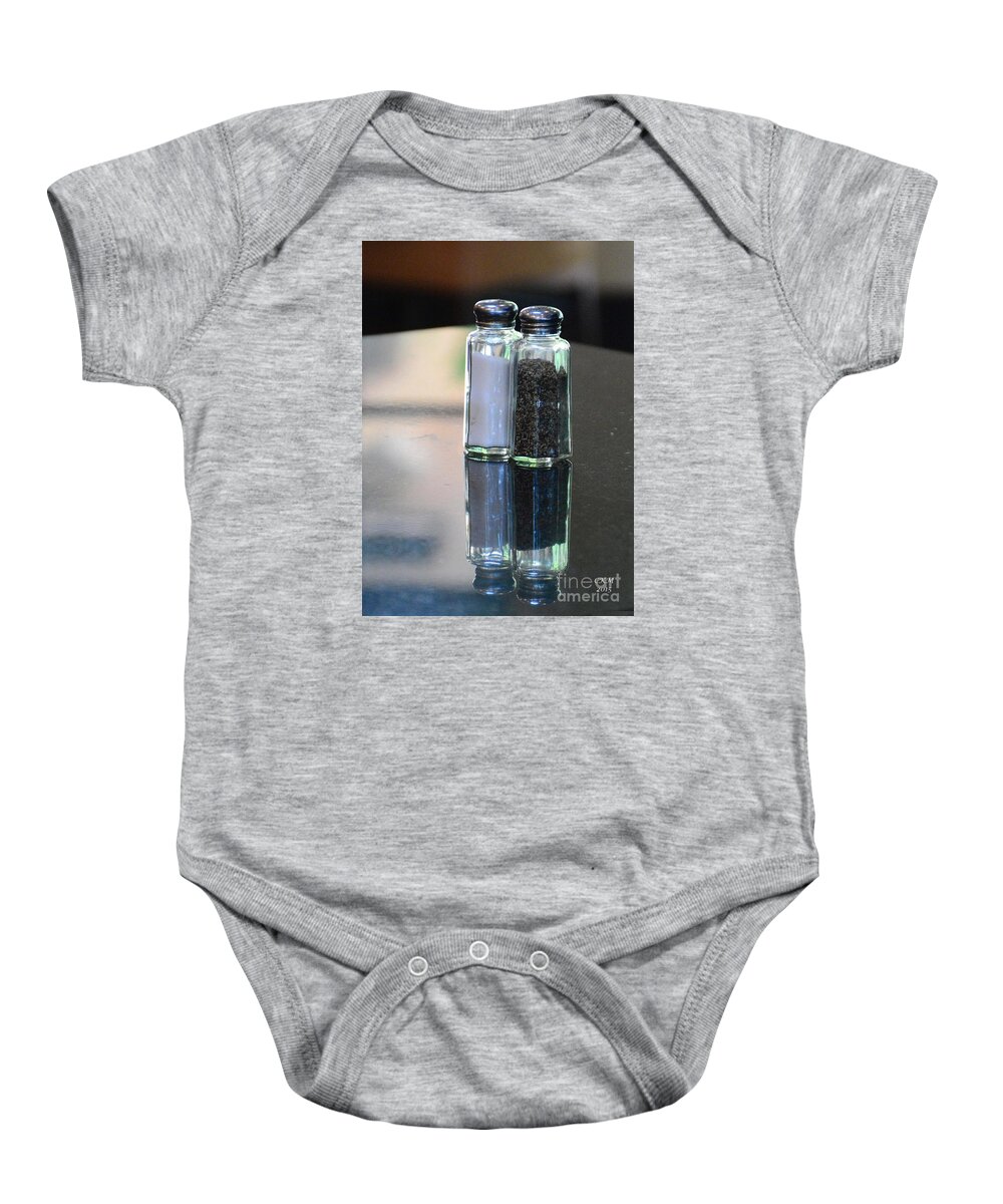 Salt Baby Onesie featuring the photograph Shakers by Cindy Manero