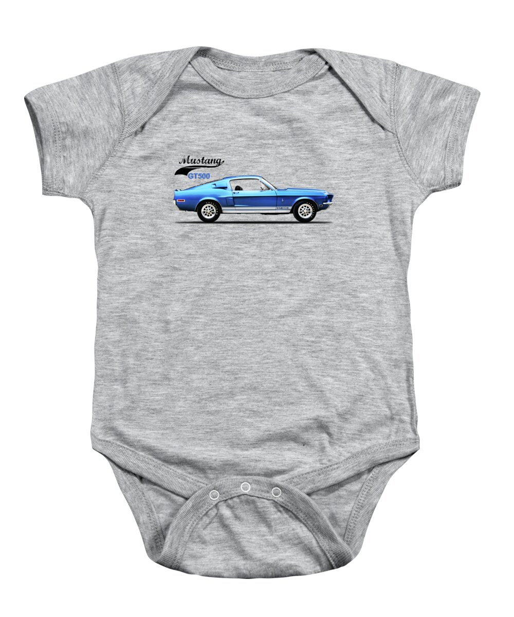 Ford Mustang Baby Onesie featuring the photograph Shelby Mustang GT500 1968 by Mark Rogan