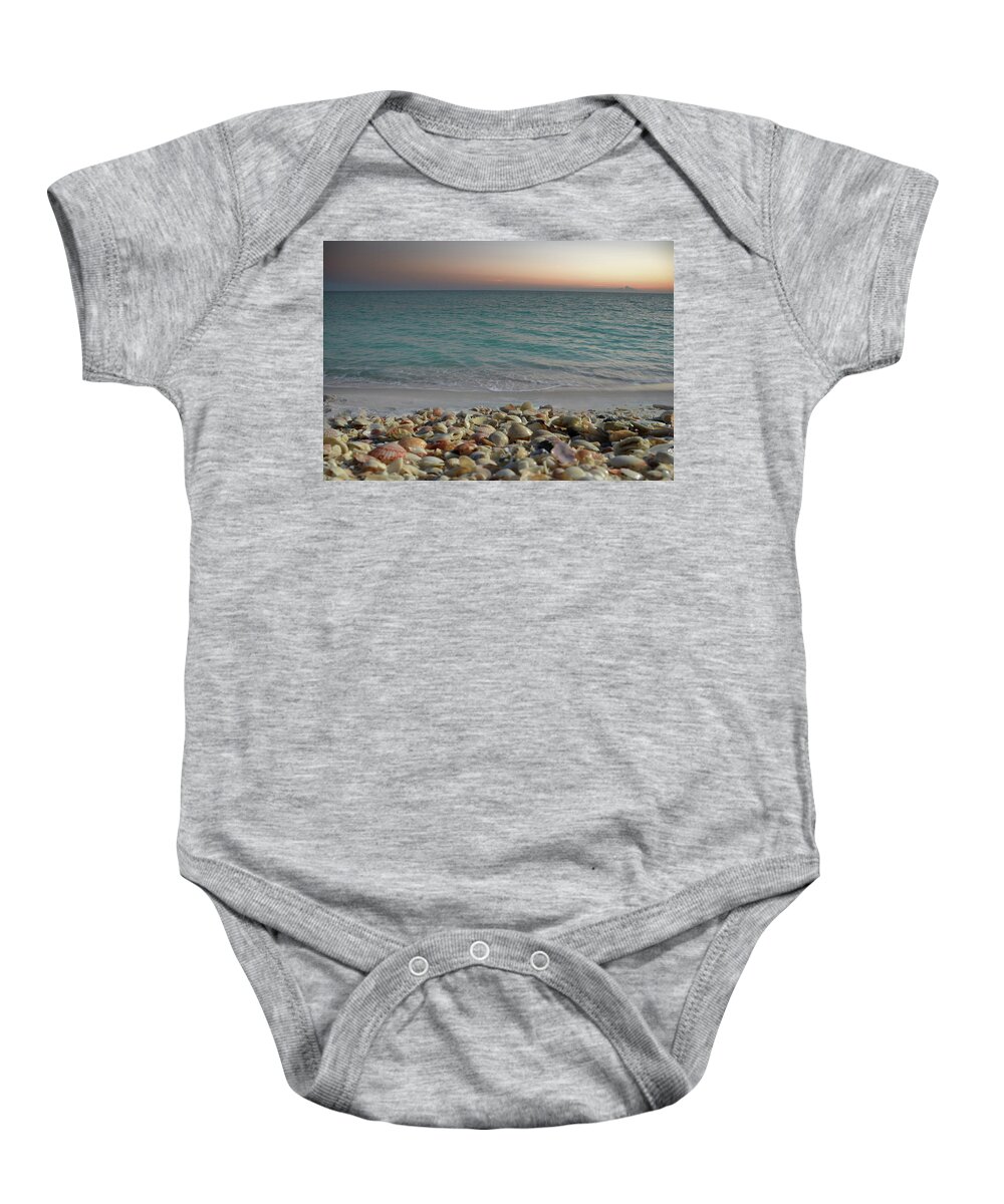 Navarre Baby Onesie featuring the photograph Shells on the Shore by Renee Hardison