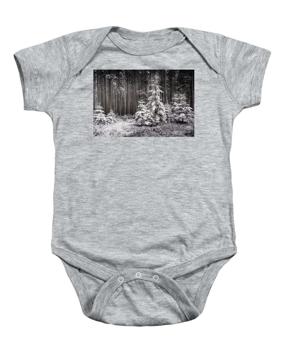 Blue Baby Onesie featuring the photograph Sheltered Childhood by Hannes Cmarits