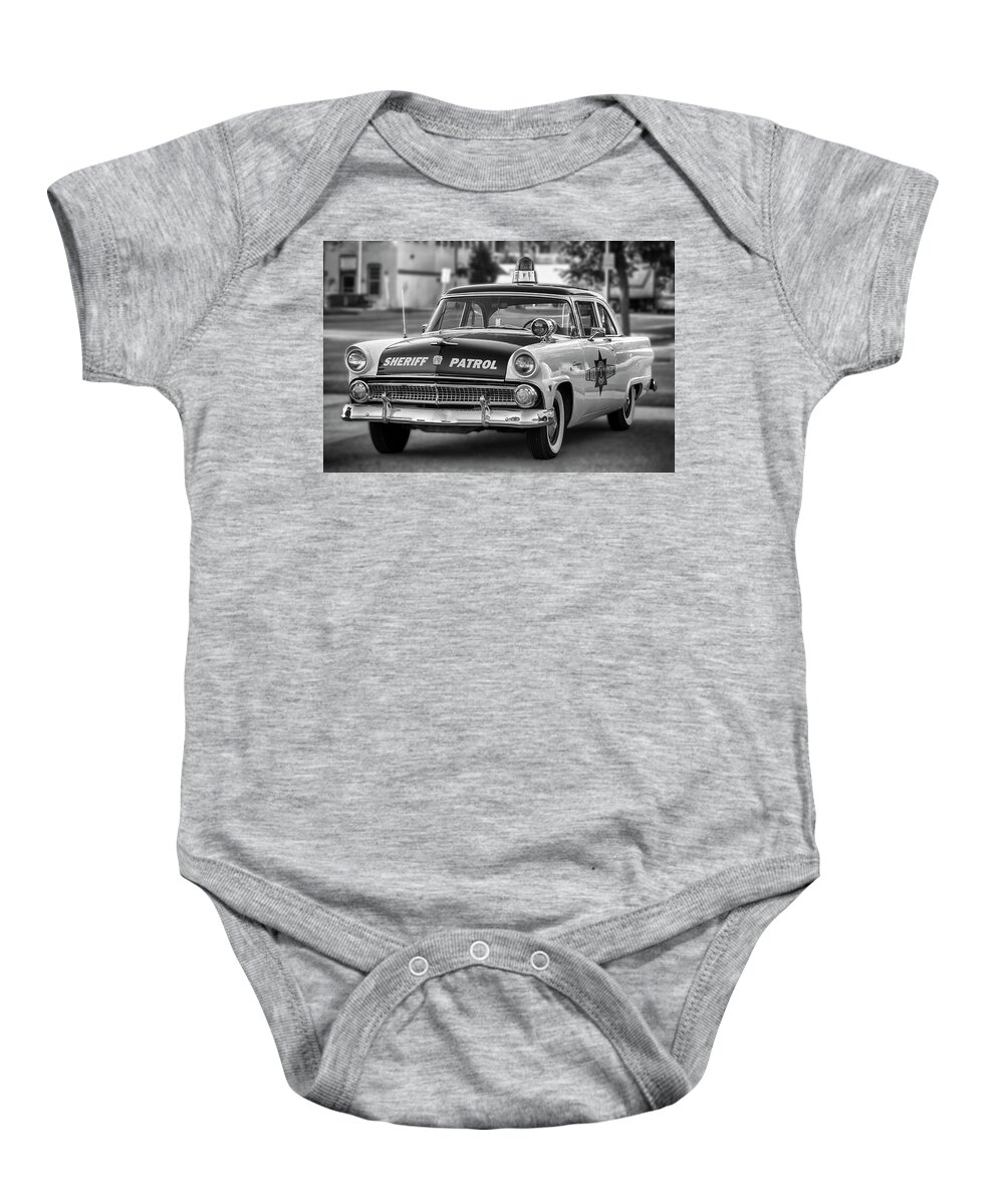 B+w Baby Onesie featuring the photograph Sheriff Patrol Car by Tammy Chesney